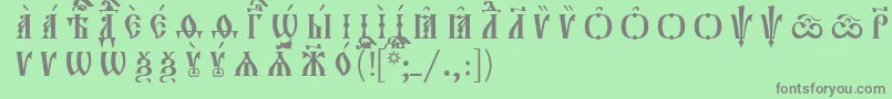 フォントOrthodox.TtIeucs8CapsР Р°Р·СЂСЏРґРѕС‡РЅС‹Р№ – 緑の背景に灰色の文字